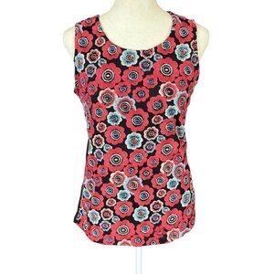 Tommy Hilfiger pink and blue floral embroidered sleeveless tank top women's S